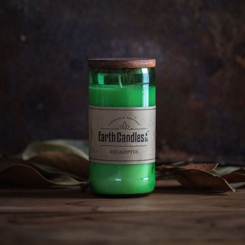 Eucalyptus Green Beer Bottle Earth Candle