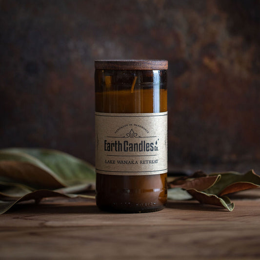 Lake Wanaka Retreat Brown Beer Bottle Earth Candle